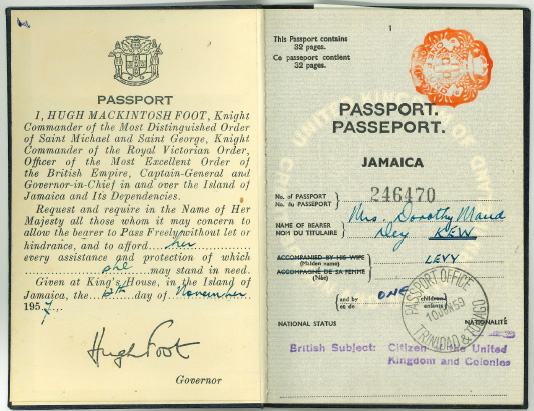Dorothy British Passport Inside